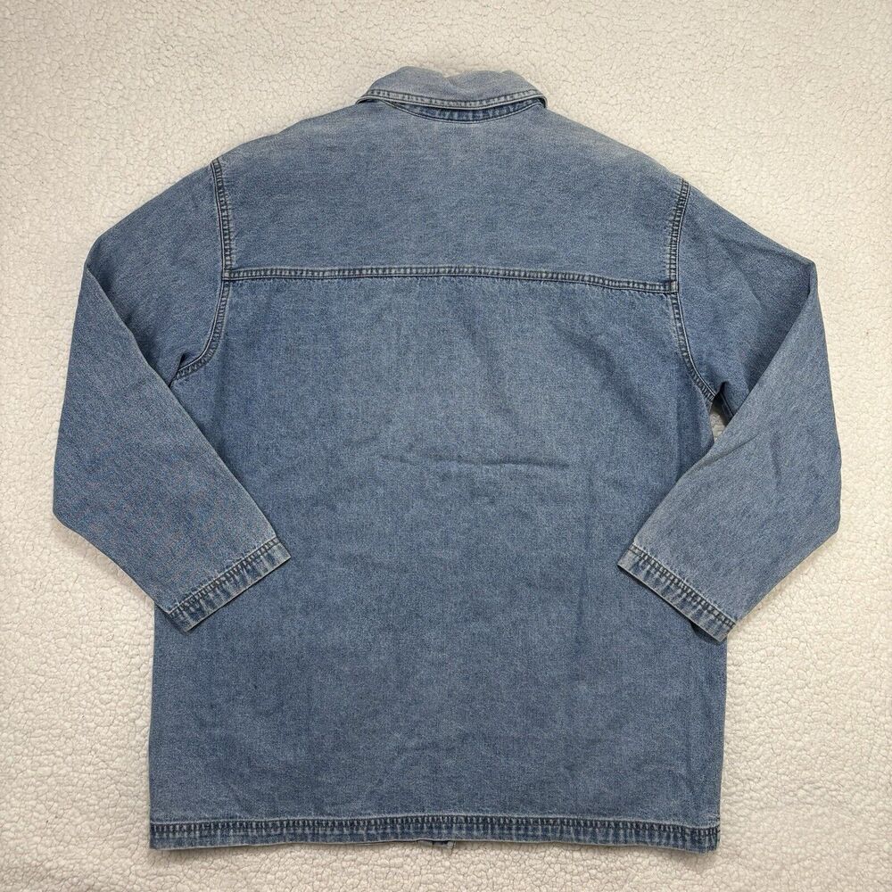 VTG Cabin Creek Women Sz. L Denim Jean Barn Chore Shacket Jacket 4 Pockets - Picture 8 of 10